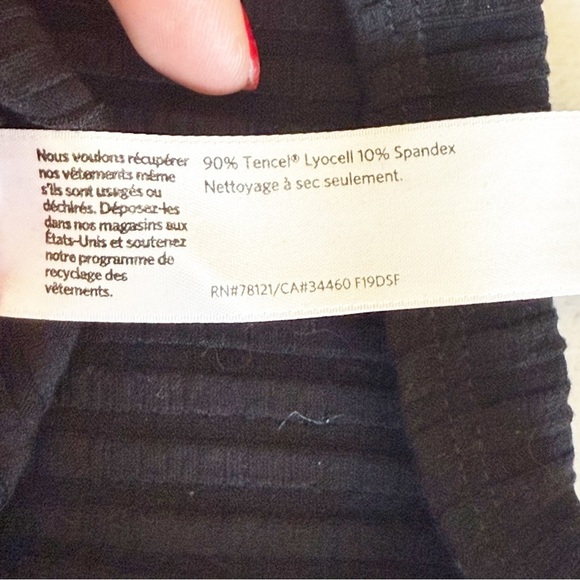 Eileen Fisher Black Ribbed Sleeveless  Mock Neck SP - Picture 7 of 7